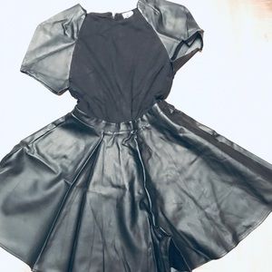 Black Leather Swing Dress